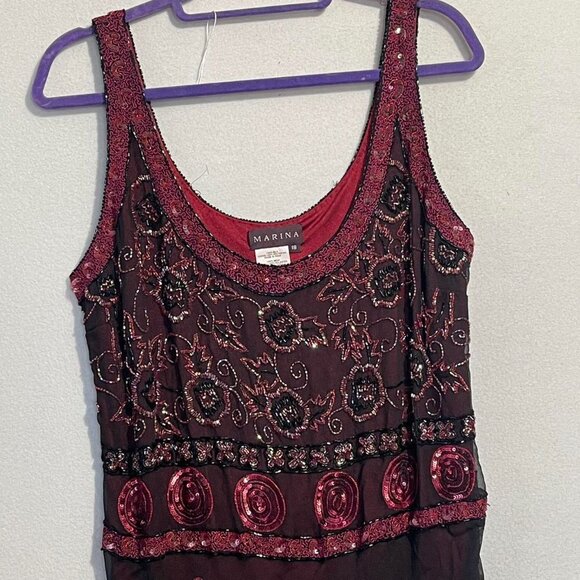 vintage silk fairy beaded tank top dress tag size 18 - Picture 3 of 8